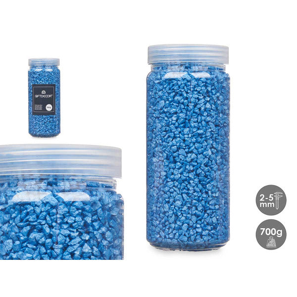 Potsteentjes Giftdecor - Blauw gemetalliseerd - 2 tot 5 mm (700 gram)