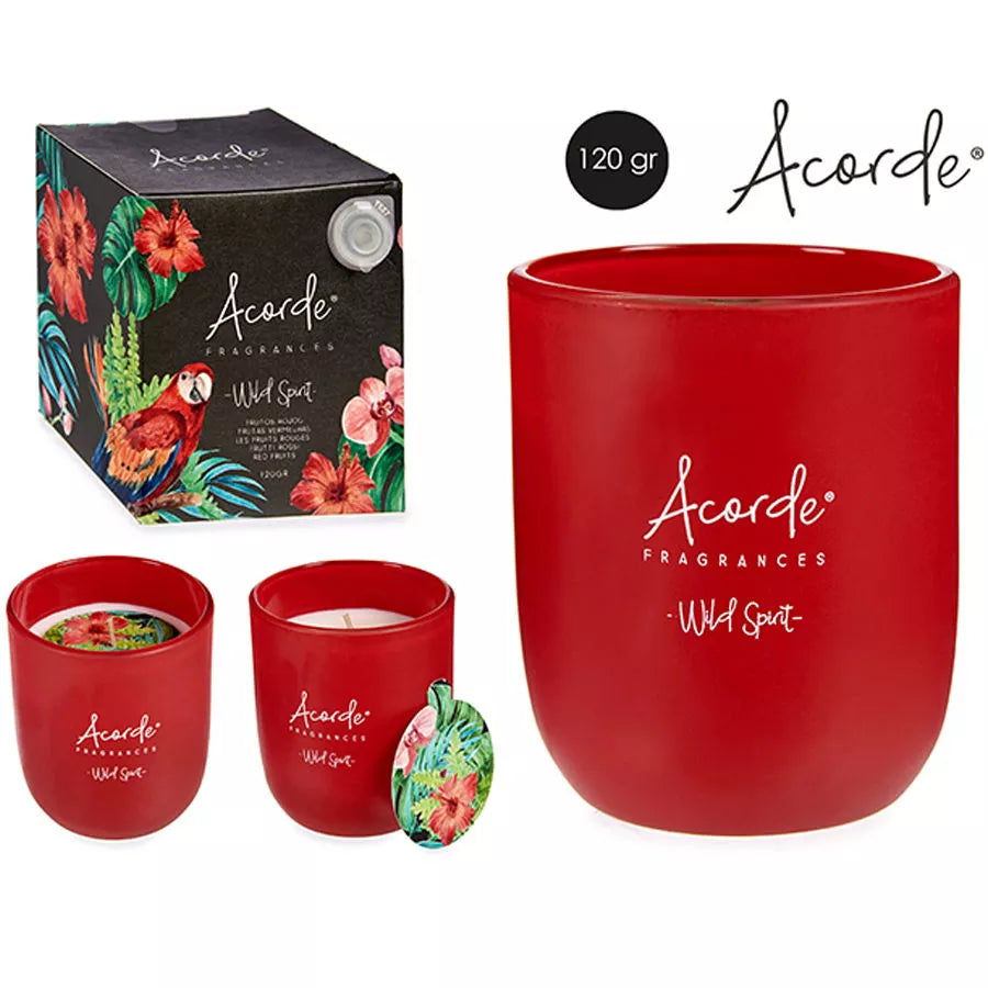 Acorde geurkaars - Rood Fruit (Wild Spirit) NU: 3 VOOR € 15