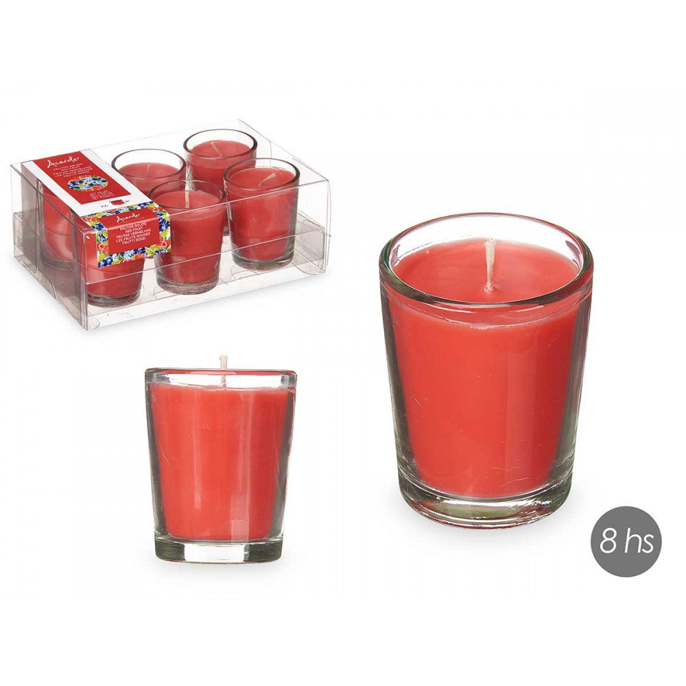Acorde geurkaarsen -  Rode vruchten - set van 6